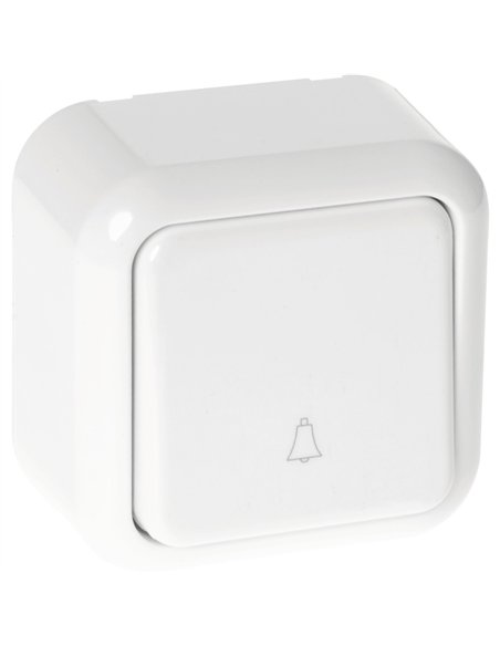 Pulsador Timbre  Ancient Blanco 6x6x3 Cm