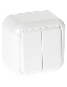 Conmutador Doble Ancient 2 Teclas Blanco 6x6x3 Cm