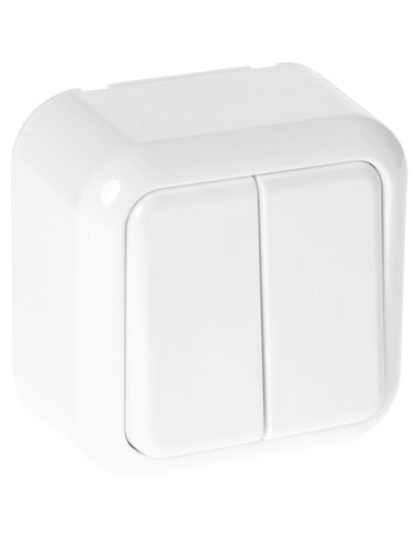 Conmutador Doble Ancient 2 Teclas Blanco 6x6x3 Cm