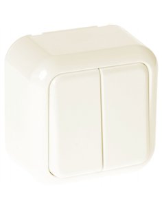 Conmutador Doble Ancient 2 Teclas Beis 6x6x3 Cm