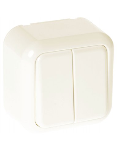 Conmutador Doble Ancient 2 Teclas Beis 6x6x3 Cm