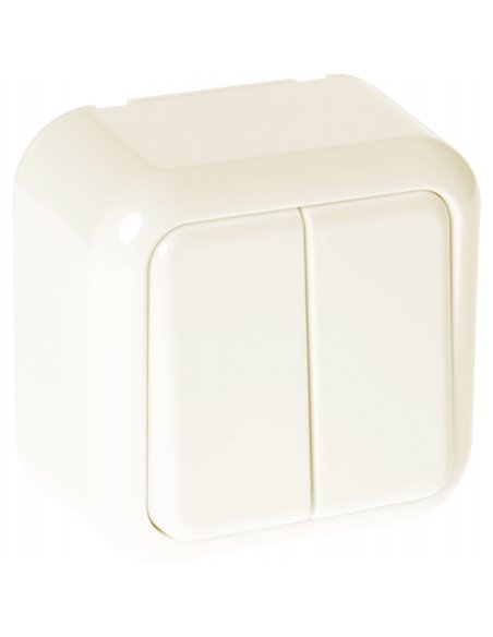 Conmutador Doble Ancient 2 Teclas Beis 6x6x3 Cm