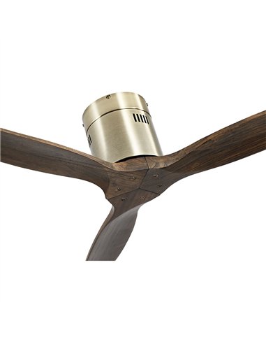 Ventilador Dc Aguilon Cuero 3 Aspas Roble 6 Velocidades Sin Luz Remoto Y Temporiz.132d