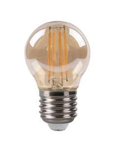 Bombilla Filamento Esferica 7x4,5d 4w 380lm E27 Ambar 2700k