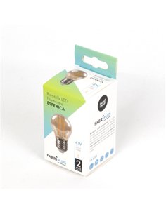 Bombilla Filamento Esferica 7x4,5d 4w 380lm E27 Ambar 2700k 2