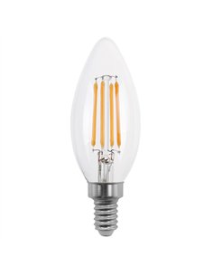 Bombilla Filamento Vela 10x3,5d 4w 450lm E14  Clara 2700k