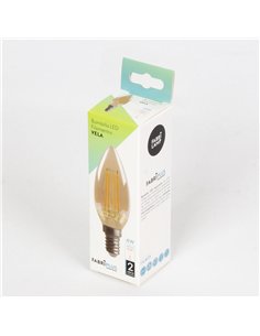 Bombilla Filamento Vela 10x3,5d 4w 380lm E14  Ambar 2700k 2