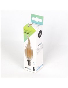 Bombilla Filamento Bohemia 11,5x3,5d 4w E14 Ambar  380lm 2700k 2