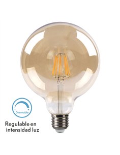 Bombilla Filamento Globo 16x12,5d 8w Regulable  700lm E27 Ambar 2700k
