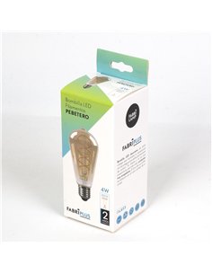 Bombilla Filamen.trenzado Pebetero 14x6,5d 4w  250lm E27 Ambar 2200k 2