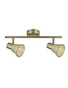 Regleta 2xe14 Cooper Cuero 16x36,5x8,5 Cm