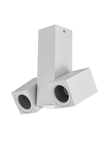 Foco Nerja 2xgu10 Blanco 21x19x6 Cm Orientable 360º