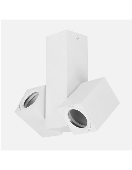 Foco Nerja 2xgu10 Blanco 21x19x6 Cm Orientable 360º