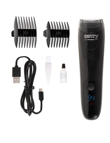 Recortadora Barba Inalambrica Carga Usb Pant. Lcd Tiempo Uso 60min Aspiracion 2 Accesor.