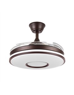 Ventilador Dc Dani 59w 6980lm Marron 4 Aspas desp.107d 3000-4000-6000k Remoto, Reg.intensidad, Memoria Y Temporizador 2