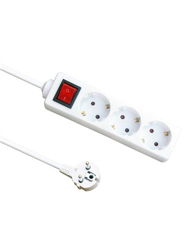 Base Multiple 3 Enchufes E Interruptor Cable 1,5m 3gx1,5mm De Cobre 3500w Max