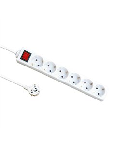 Base Multiple 6 Enchufes E Interruptor Cable 1,5m 3gx1,5mm De Cobre 3500w Max