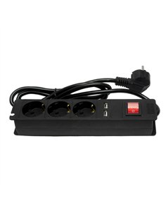 Base Multiple 3 Enc+2 Usb E Interruptor 3500w Cable 1,5m 3gx1,5mm De Cobre