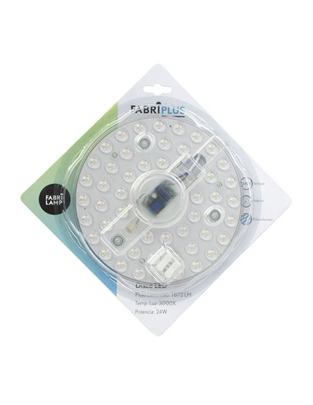 Disco Led 24w 3000k Placa Red.blanco 17x17x2,5 Cm 1872lm