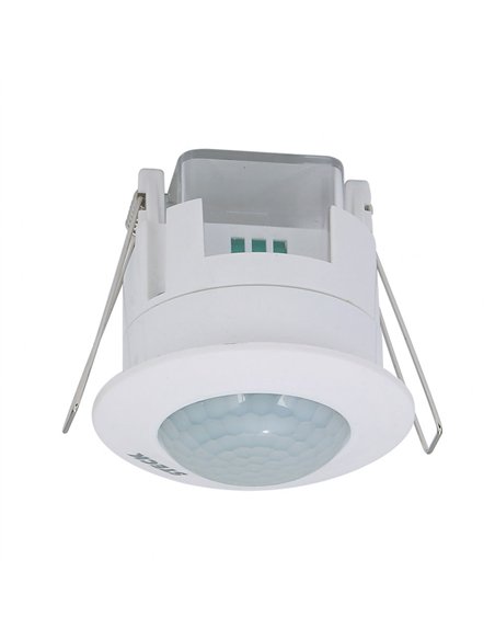 Sensor Movimiento De Encastrar Detector Ip20 Blanco 7,3x7,6x7,6 Cm Corte 6,1d 360º Alcance Hasta 6 M