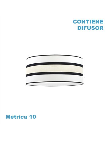 Pantalla Colgante Karla M10 Blanca/beis 60d Difusor Incluido