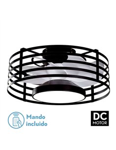 Ventilador 22w Dc Xaloc Negro 7Aspas Blancas 6vel  3000-4000-6500 28x57,8x57,8cm C/remoto, Memoria Y Temporizador