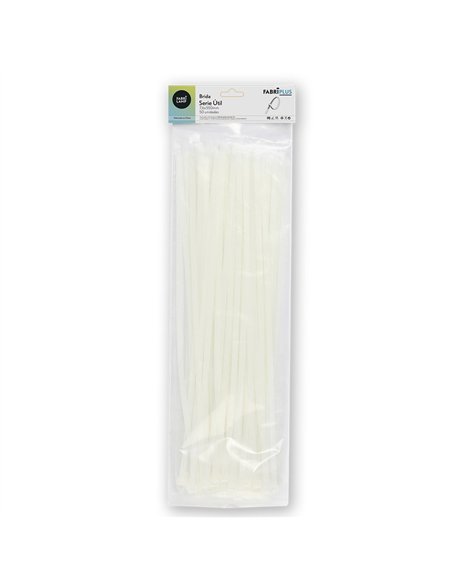 Bolsa 50 Bridas Util Blancas 7,6x550mm. 100% Nylon 66 Resistentes Y Duraderas
