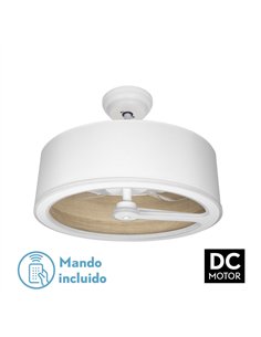 Ventilador Dc Tatiana 110w Blanco/mad.Clara 3 Aspas 62d 3000-4000-6000k 9350lm Remoto,memoria,temporizador