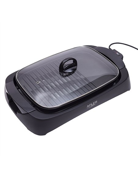 Grill Parrilla Electrica 3000w Reg.temperatura,antiadherente C/tapa De Vidrio Y Espatula 12x51x32 Cm