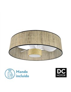 Ventilador Dc 24w Natasha Cañizo/blanco-haya 70d 3 Aspas 6vel. 2390lm 3 Colores Remoto,memoria,temporizador