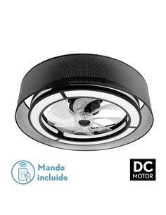 Ventilador Dc 58w Anastasia Negro/plata 8 Aspas 60d 5900lm 6 Vel. 3 Colores Remoto,memoria,temporizador