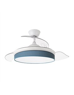 Ventilador Dc Moda 72w Blanco/azul 108d 3aspas 7200lm 3000k,4000k,6000k Remoto+memoria+temporizador 2