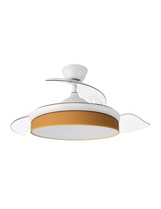 Ventilador Dc Moda 72w Blanco/naranja 108d 3aspas 7200lm 3000-4000-6000k Remoto+memoria+temporizador 2