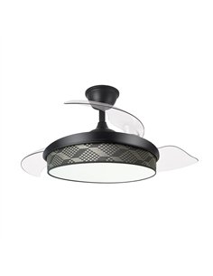 Ventilador Dc Moda 72w Negro/tetris Gris 91d 3aspas 7200lm 3000-4000-6000k Remoto+ Memoria+ Temporizador 2