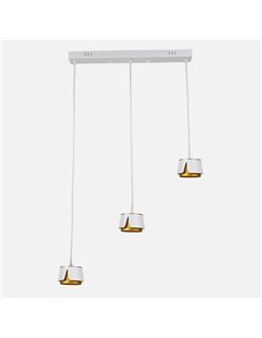 Regleta Domenica 3 X Gx53 Blanco/oro 27w 4000k 2400lm Bombillas Incluidas 100x56x10cm
