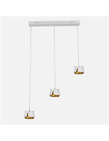 Regleta Domenica 3 X Gx53 Blanco/oro 27w 4000k 2400lm Bombillas Incluidas 100x56x10cm