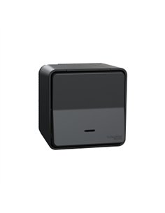 Conmutador superficie con LED IP55 Gris