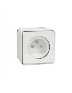 Base 2P+TTF conex s.tornillo IP55 Blanco