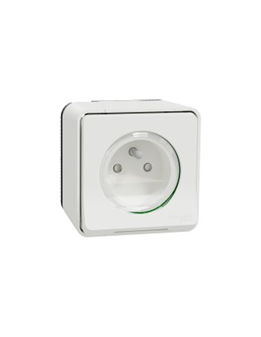 Base 2P+TTF conex s.tornillo IP55 Blanco