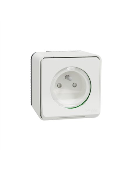 Base 2P+TTF conex s.tornillo IP55 Blanco