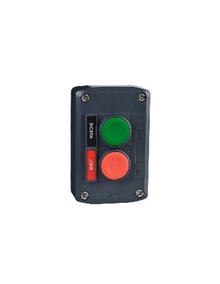 CAJA 2 PULS.VERDE-ROJO CON ETIQ.ARRET-MA