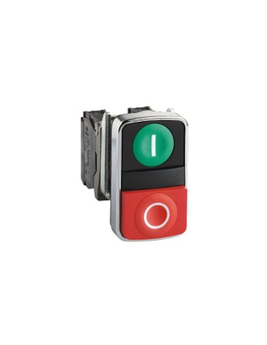 PULSADOR DOBLE VER-ROJ IP66
