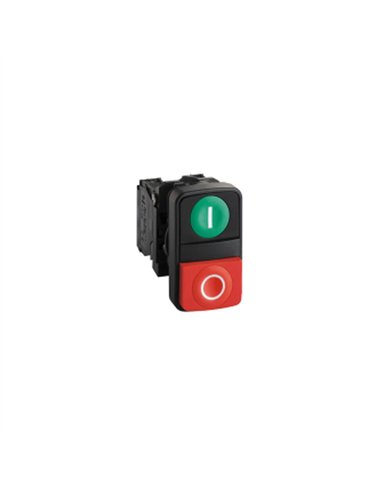 PULSADOR DOBLE VER-ROJ IP66