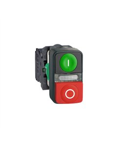 PULS LUM DOBLE VE/RO SAL LED 24V 1NA+1NC