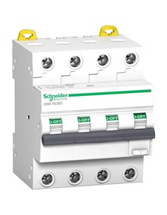 SCHNEIDER iC60 Interrupteur différentiel de type RCBO à 4 pôles 10A 30mA.