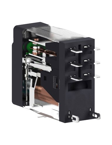 Relé RELÉ 2CO 5A con botón test y LED 48VDC.