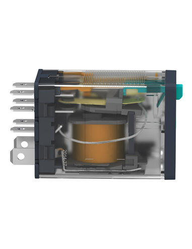 Relè RELNOR +LED 15A 24VDC con spia luminosa e doppio contatto.