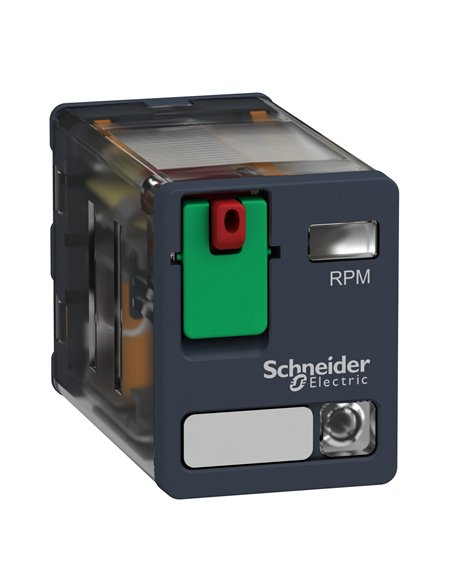 Relé POTENC +LED 15A 24VAC con indicador luminoso y 2 contactos normalmente abiertos.