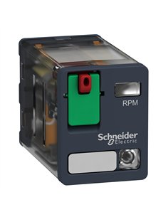 Relé POTENC +LED 15A 230VAC con indicador luminoso y 2 contactos normalmente abiertos.