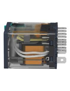 Relé RELNOR +LED 15A 24VDC con indicador luminoso y 4 contactos. 2